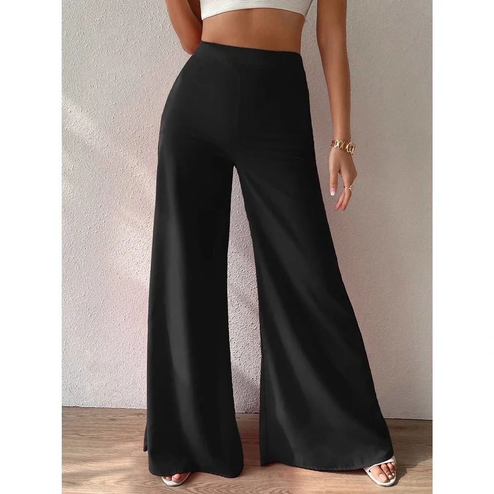 High Waist Wide Leg Pants black - Picture 1 of 12